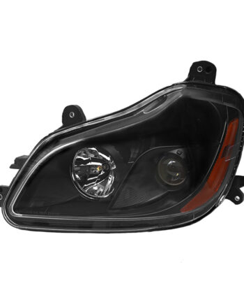 Black Headlights Compatible With Kenworth T680 2013-2021 Included Bulbs Driver Side