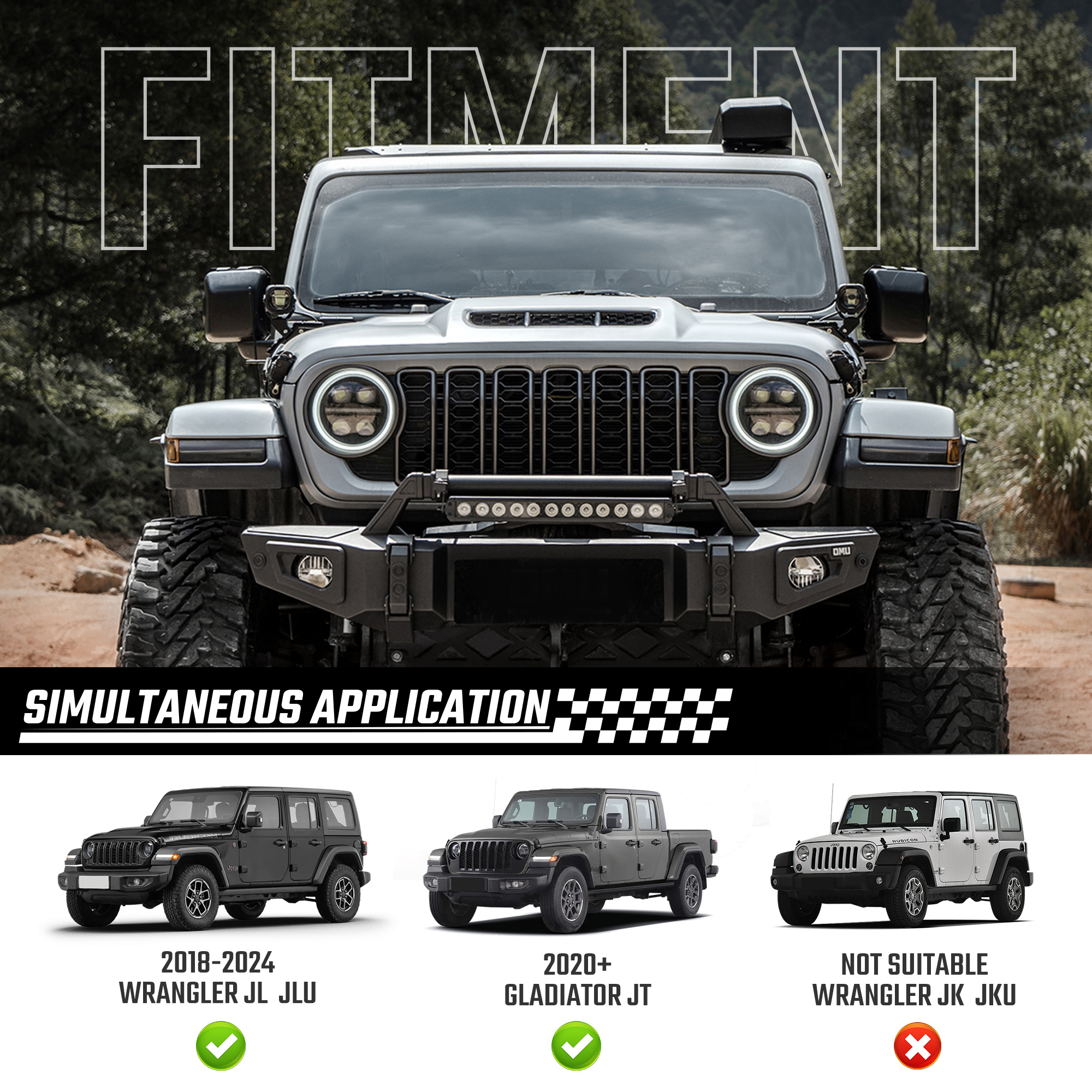 Front Bumper For Wrangler JL& Gladiator JT