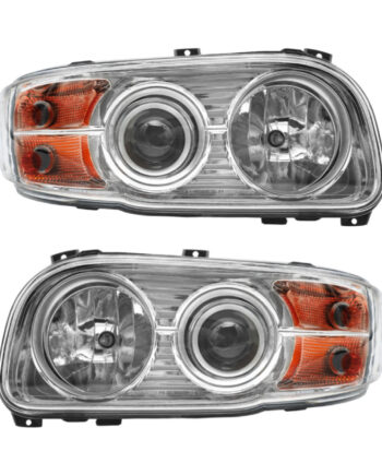 Chrome Headlights Assembly Compatible With 2008-2018 Peterbilt 388 389 Pair