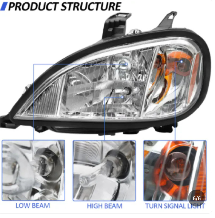 Freightliner Columbia chrome-plated shell headlight assembly